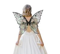 ALIBBON Fairy Wings Black Transparent Fairy Wings Costume for Women, Spring Summer Butterfly Wings Princess Angel Elf Dress Up Accessories for Halloween Party Cosplay Costume Holiday Decorations