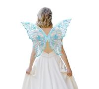 ALIBBON Fairy Wings Blue Transparent Fairy Wings Costume for Women, Spring Summer Butterfly Wings Princess Angel Elf Dress Up Accessories for Halloween Party Cosplay Costume Holiday Decorations