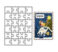 ALIBBON Jigsaw Puzzle Die Cuts for Card Making and Scrapbooking, Square and Rectangle Puzzle Frame Die Cuts for DIY Photo Album Paper Embossing Card Making Decoration