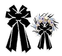 ALIBBON Large Halloween Bows for Wreaths, Halloween Wreath Bows, Black Velvet Bows for Front Door, Halloween Decor, Black Bows for Wreath Indoor Outdoor Halloween Christmas Party Decoration
