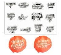 ALIBBON Religious Words Clear Stamps for Card Making and Photo Album Decorations, Christian Clear Stamps, Christmas Pray Transparent Silicone Rubber Stamps for Card Making and DIY Scrapbooking