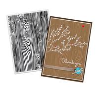 ALIBBON Wood Grain Background Plastic Embossing Folders for Card Making, Wooden Stripes Background Embossing Folders for DIY Scrapbooking, Tree Bark Folders for Paper Craft Photo Album Decorations