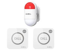 ALIBELL Remote Strobe Siren Kit, 120dB Loud Panic Alarm System(Battery-powered&Plug-in Power Use) Emergency Alarm Security System for Home/Shop/Factory,1 Portable Flashing Siren+2 Panic Buttons