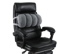 Alibo Fluffy Nonslip Low Back Pain Relief Lumbar Support D Shaped Cylindrical Roll Half Moon Bolster Foot Booster Bubble Pillow With Adjustable Straps For Office Chair Recliner Car Seat 17.3"X8.6"X5