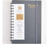 ALIBRAHIM A5 Academic Diary 2024-2025 Planner - 18-Month Agenda Planner Page Week to View, July 2024 to December 2025 - Weekly Work Planning With Monthly Tabs (Grey)