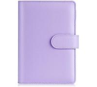 ALIBRAHIM A6 Notebook Binder, 6 Ring Planner with Stylish Design, Loose Leaf Personal Organizer Binder Cover with Magnetic Buckle Closure, PU Leather Binder for Women with Macaron Colors-Lavender