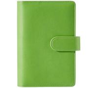 ALIBRAHIM A6 Notebook Binder, 6 Ring Planner with Stylish Design, Loose Leaf Personal Organizer Binder Cover with Magnetic Buckle Closure, PU Leather Binder for Women with Macaron Colors -Green