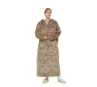 ALIBRAHIM Extra Long Oversized Blanket Hoodie for Women and Men, Super Soft Warm and Cozy Wearable Sweatshirt Hoodie for Adults - Thick Flannel Blanket with Sleeves and Giant Pocket-Leopard Print