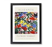 Alicante Flower Market Exhibition No.3 Framed Print | A2 Black Framed Wall Art | Ready to Hang | Modern Floral Picture | Living Room Bedroom Lounge Office