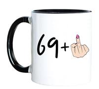 AliCarr 70th Birthday Gifts for Women, I Am 69 Plus One Coffee Mugs, Middle Finger Tea Cup, 70 Year Old Birthday Gifts for Mom Family Birthday Christmas Valentine (70 gift)