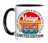 AliCarr 75th Birthday Gifts For Men Women, Vintage 1951 Coffee Mug 11oz, Turning 75 Year Old Gifts For Mom, Dad, Wife, Husband, Sister, Friends, Aunt, Parents, Papa, Grandma, Old People (75)