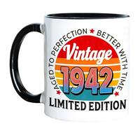 AliCarr 84th Birthday Gifts For Men Women, Vintage 1942 Coffee Mug 11oz, Turning 84 Year Old Gifts For Mom, Dad, Wife, Husband, Sister, Friends, Aunt, Parents, Papa, Grandma, Old People (84)