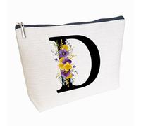 AliCarr Monogrammed Floral Letter Makeup Bag, 7D