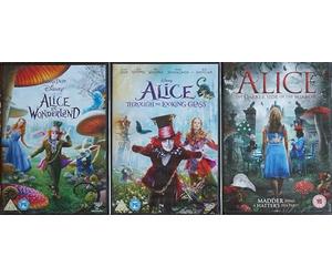 ALICE 1-3 COMPLETE COLLECTION / 1. ALICE IN WONDERLAND / 2. ALICE THROUGH THE LOOKING GLASS / 3. ALICE THE DARKER SIDE OF THE MIRROR = ULTIMATE 3x DVD UK SET