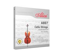 Alice 4/4 Cello Strings Set, Ideal for Concert Performance, Braided Steel Core with Ni-Fe Winding Cello String for 4/4 Cellos - Soft, Sweet and Resonant Tone (A807)