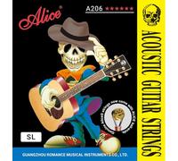 Alice Acoustic Guitar Strings Set - 6-String for Beginner, Briliant Steel Copper Alloy in Phosphor Bronze Color, 5 Packs (A206 Super Light)