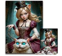 Alice And Her Cat Jigsaw Puzzles for Adults 1000 Piece Challenging Puzzles Family Game Night Fun DIY Decorative Artwork 1000 PCS(75x50cm)