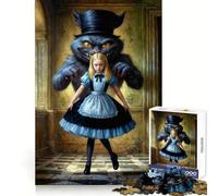 Alice And The Cheshire Cat Jigsaw Puzzles 1000 Pieces for Teenagers Home Fun Smooth Cut Family Fun Great Gift (50x75cm)