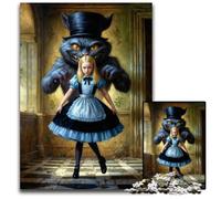 Alice And The Cheshire Cat Jigsaw Puzzles for Adults 1000 Piece Difficult Puzzles for Adults Brain Challenge Gift Educational Activity for Teenagers 1000 PCS(38x26cm)
