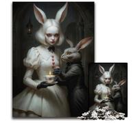 Alice And The White Rabbit 1000Piece Jigsaw Puzzle Paper Puzzles Ideal for Lover Perfect Christmas New Year Valentine's Gift 1000 PCS(38x26cm)
