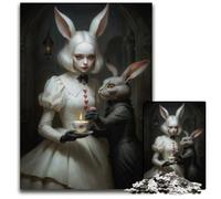 Alice And The White Rabbit Jigsaw Puzzles for Adults 1000 Piece Challenging Puzzles Family Game Night Fun DIY Decorative Artwork 1000 PCS(75x50cm)