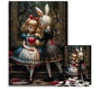 Alice And The White Rabbit Puzzles 1000 Pieces for Adults Impossible Jigsaw Puzzles for Adults for Family And Friends Suitable for Ages 1000 PCS(75x50cm)
