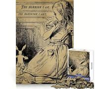 Alice And White Rabbit Jigsaw Puzzles 1000 Pieces for Teenagers Home Fun Smooth Cut Family Fun Great Gift (38x26cm)