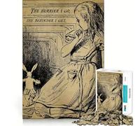 Alice And White Rabbit Jigsaw Puzzles for Teenagers 1000 Logic Play True Detail Family Enjoyable Wall Display (50x75cm)