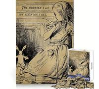 Alice And White Rabbit Jigsaw Puzzles for Teenagers 1000 Logic Play True Detail Family Enjoyable Wall Display (50x75cm)
