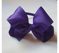 Alice band with Bow 6 inch Girls Wrapped Baby Hair Band HeadBand (Dark Purple)