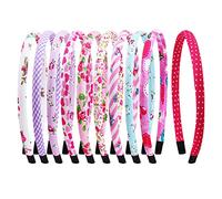 Alice Bands for Girls Kids Headbands Flower Strip Heart Covered Girls Headbands Children Hairbands (10pcs)