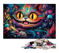 Alice Cat 1000 Piece Puzzle Wooden Jigsaw Puzzles DIY Decoration, Brain Challenge, for Adult, Family, 50x75CM/19.68x29.52inch
