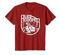 Alice Cooper - Classic Alice Photo On Cranberry T-Shirt