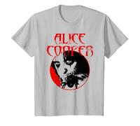 Alice Cooper - Madhouse Photo On Silver T-Shirt, Youth, Silver Grey, Small