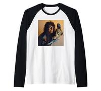 Alice Cooper Poison Singer Poses With Skull Spooky Halloween Raglan Baseball Tee