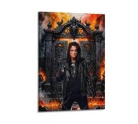 Alice Cooper Print Album Cover Signed Limited Poster,Music Cover Posters,Pop Hip Hop Rap Singer Star Music Poster Aesthetic Canvas Wall Art for Girl And Boy Teens Dorm Decor 12x18inch(30x45cm) Frame-s