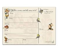 Alice Curious A4 Desktop Weekly Planner (50 Sheets) - Perfect for Alice in Wonderland Gifts, Tea Party Decorations, and Mad Hatter Accessories
