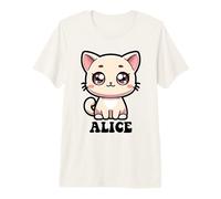 Alice Cute Kitty Cat Design for Girls Name Alice Premium T-Shirt