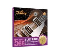 Alice Electric Guitar Strings, Alloy Steel and Nickel Steel Winding Guitar Strings with Ball-End, Comfortable Feel and Bright Tone, Regular Light 10-46, Ideal for Professional Players, Sliver Color