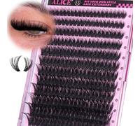 ALICE Eyelash Clusters Spiky Volume Lash Clusters Cluster Eyelash Extensions Fluffier Wispy 100D 240pcs 12-22mm CC- Curly Individual Lashes Fairy Salon Lash Extensions DIY at Home