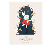 Alice - Follow the White Rabbit Poster by Kidz Collection 13 x 18 cm Blue Wall art Wall decor