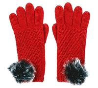 Alice Hannah Alina Diagonal Ribbed Gloves in Red, size: One Size