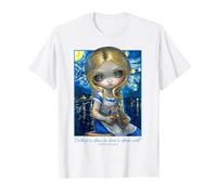 Alice in A Van Gogh Stary Night T-Shirt, Men, White, X-Large