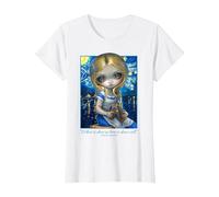 Alice in A Van Gogh Stary Night T-Shirt, Women, White, X-Small