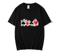 Alice in Borderland Cotton Printed Tshirt,Men's and Women's Short-Sleeved Tee (Black,XXL)