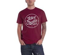 Alice in Chains T Shirt Circle Emblem Band Logo Official Unisex Red L