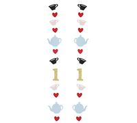 Alice in Onederland Wall Decor - Tea for Two Garland, First Birthday Photo Backdrop, Blue Alice in Wonderland Highchair Banner, 1st Girl Decoration