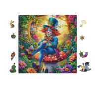 Alice in Wonderland 100 Piece Complete DIY Jigsaw Puzzle Collectors Mind Relaxation Educational Decorative Puzzle Gifts for Adults Recycled Cardboard 28x28cm