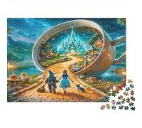 Alice in Wonderland 1000pcs Jigsaw Puzzle for Adults, Recycled Paper, Non-Reflective Surface, Wizard of Oz Teacup, Educational Family Fun, Improves Concentration & Problem-Solving 38x26cm/1000pcs