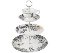 V&A Alice In Wonderland 3 Tier Cake Stand Serving Set, Cake Standing Set, Gift Boxed, White